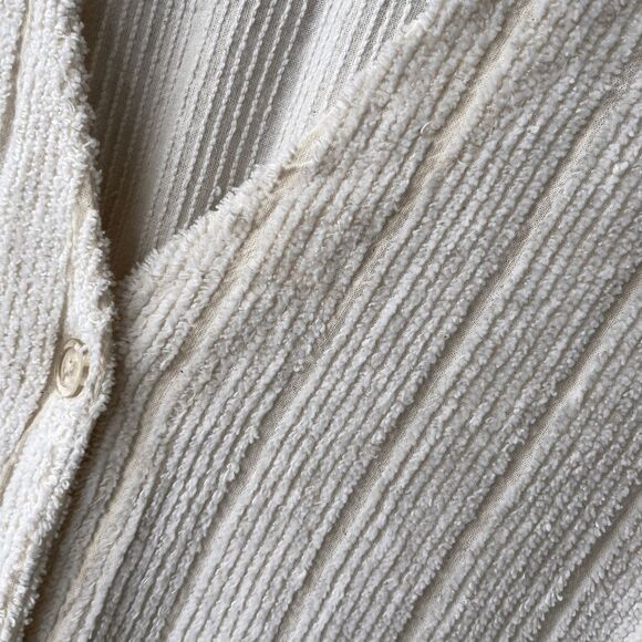 VTG Herbercraft Chenille Housecoat Robe 2X Textured Ivory Oversized Cozycore - Picture 4 of 12